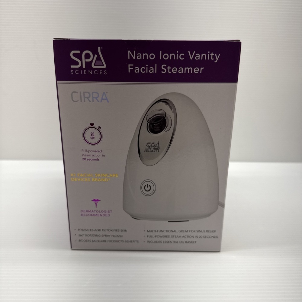 Spa Sciences CIRRA Nano Ionic Vanity Facial Steamer with Optional Aromatherapy